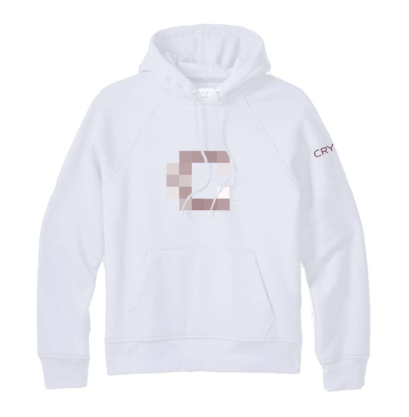 Crypten Pixelated C Logo White Hoodie